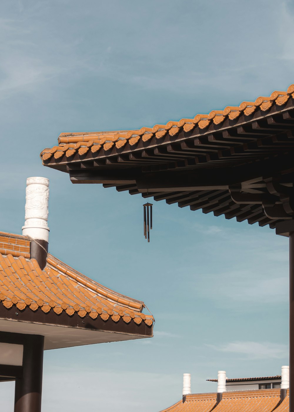 a pagoda with a red roof