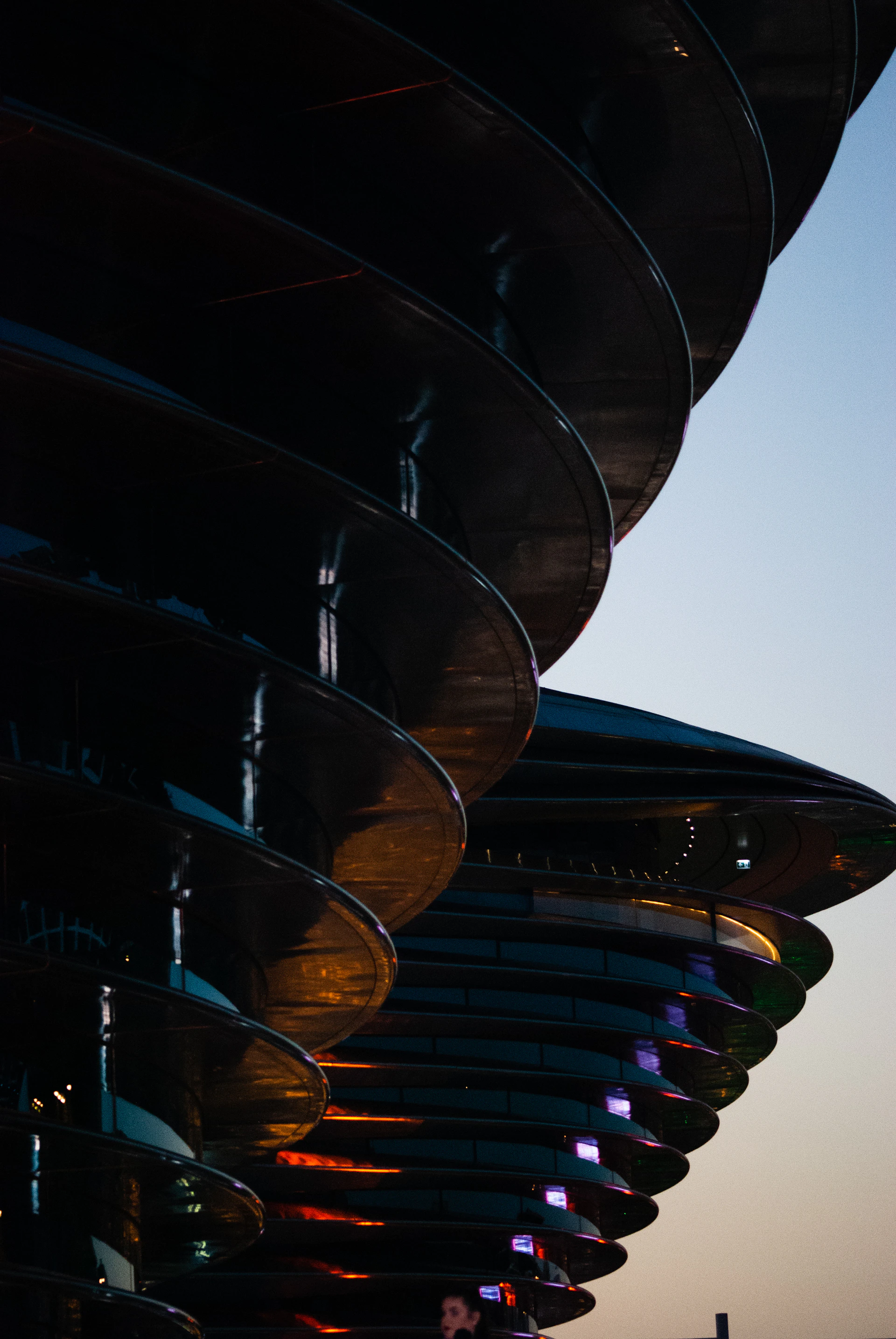 a large spiral staircase