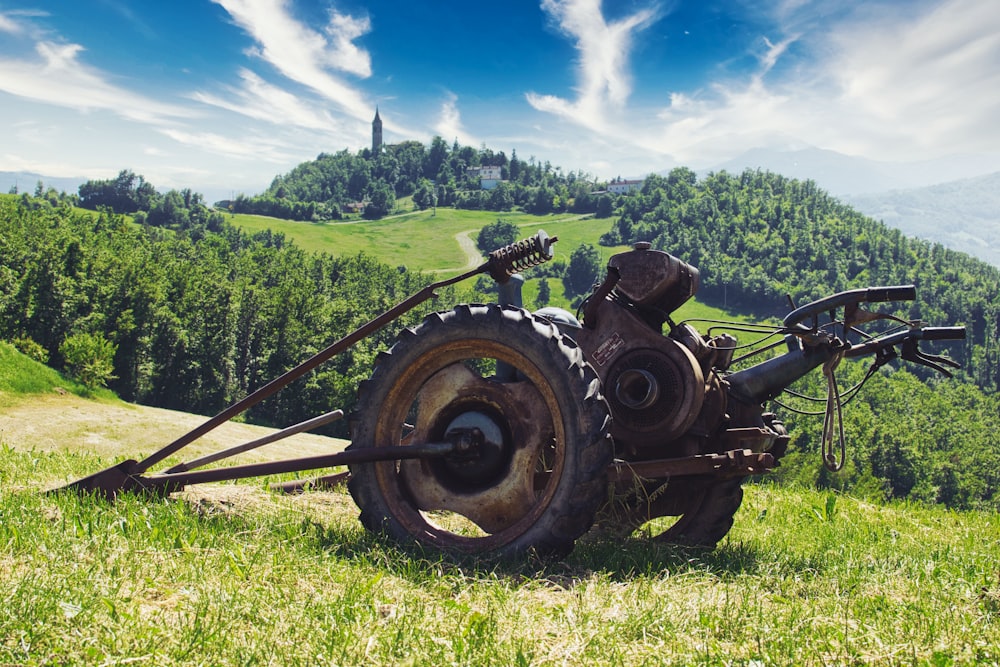 a large cannon in a field