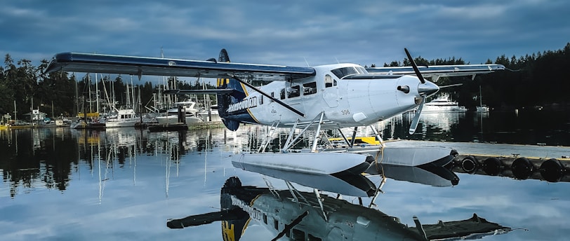 a group of airplanes on a lake