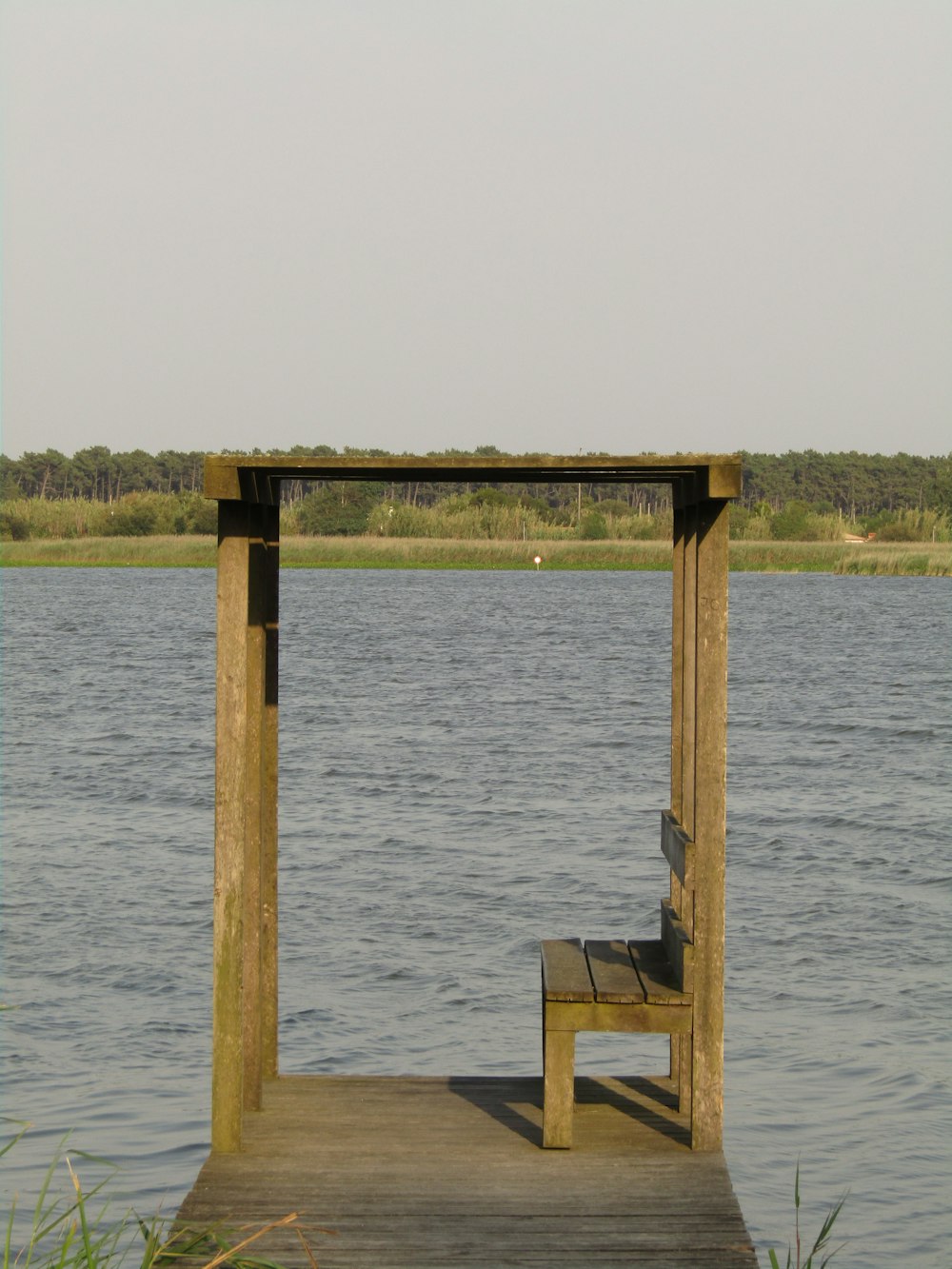 a chair on a dock