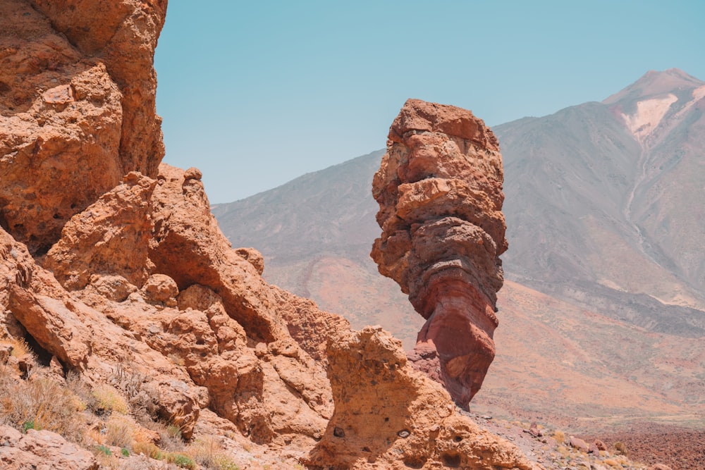 a large rock formation in the desert