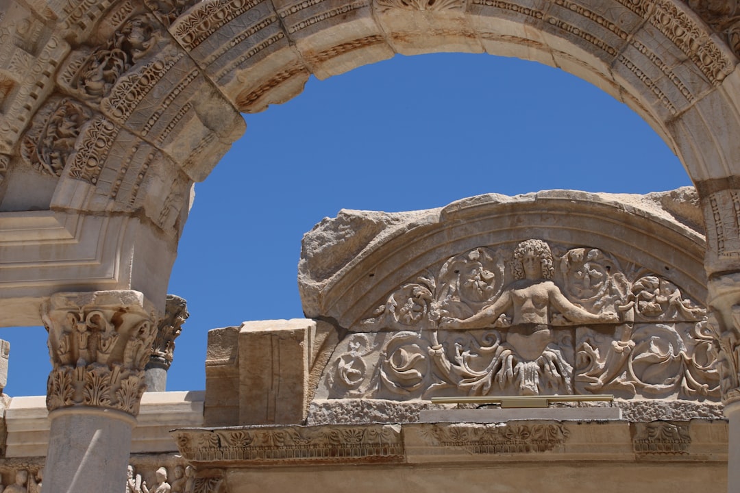 a building with a large archway,