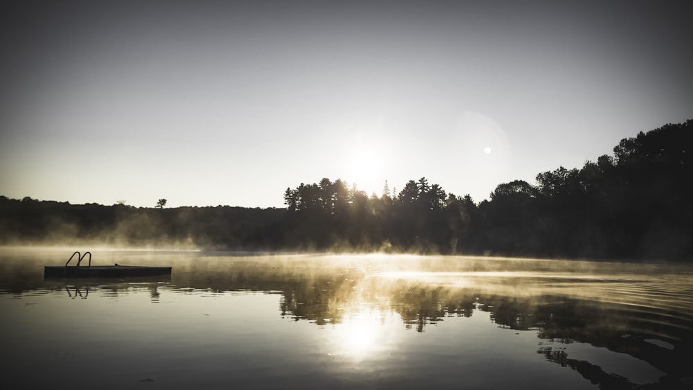 a boat on a lake