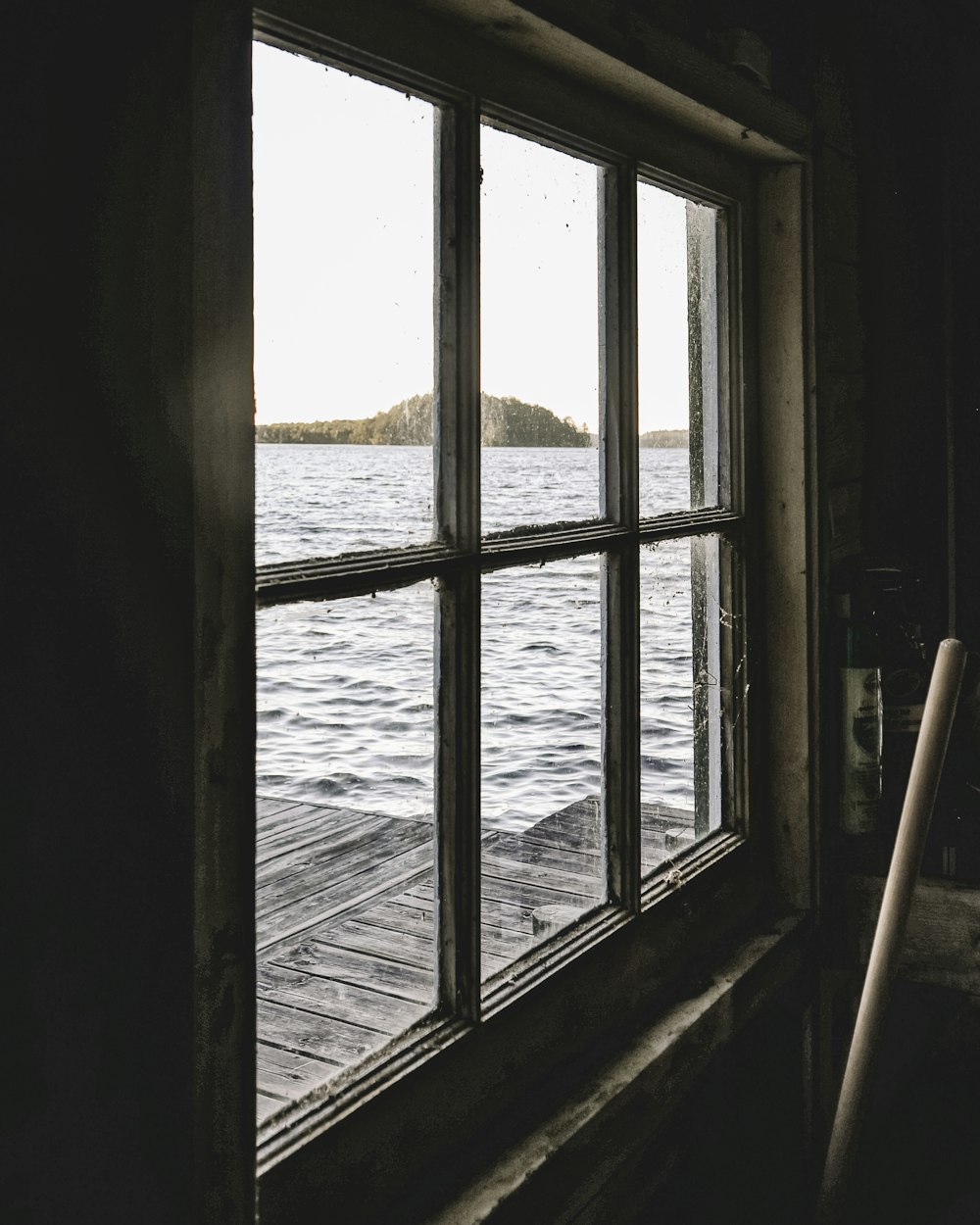 a view of the ocean from a window