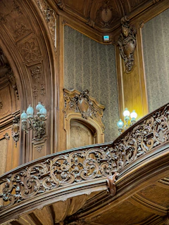 Intricately carved wooden paneling showcasing expert craftsmanship in a stylish interior