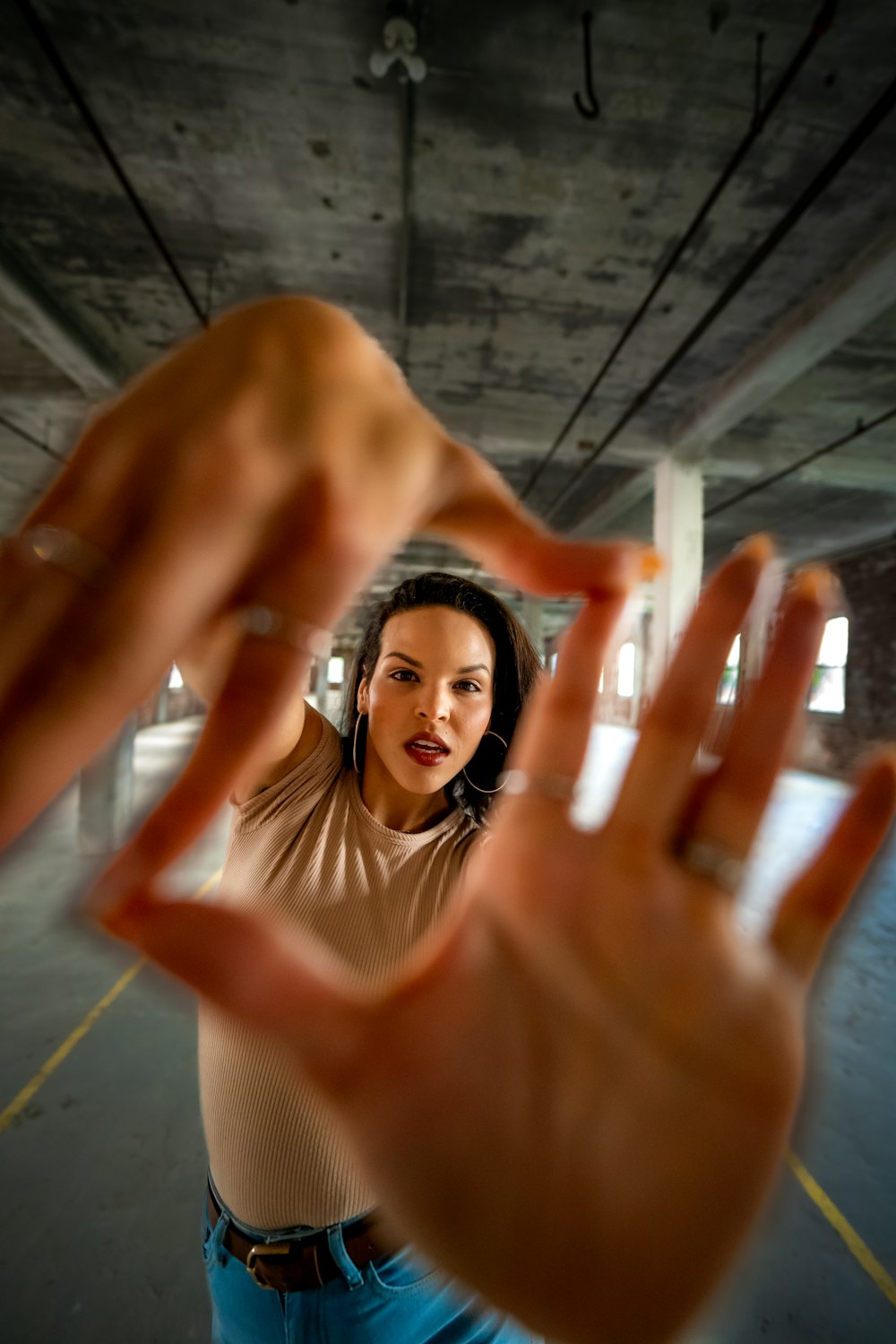 a person holding the hands up