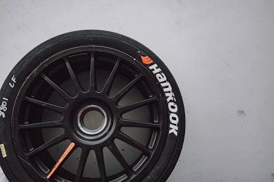 a close up of a car tire