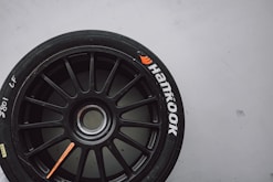 a close up of a car tire