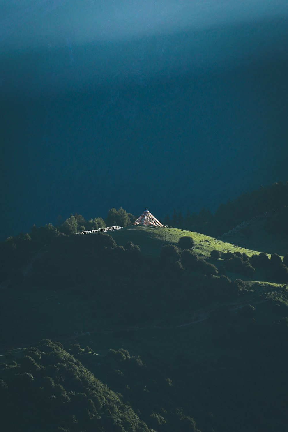 a boat on a hill