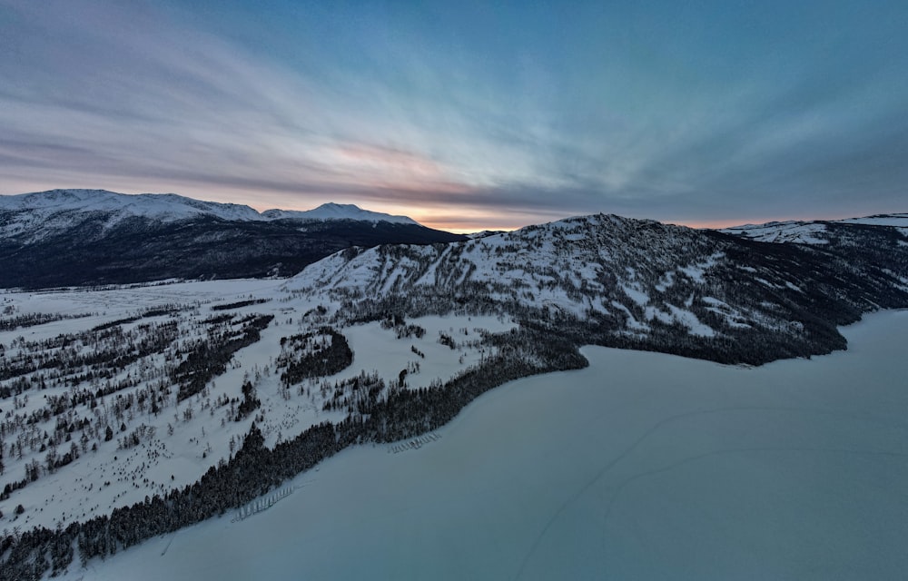 a snowy mountain landscape