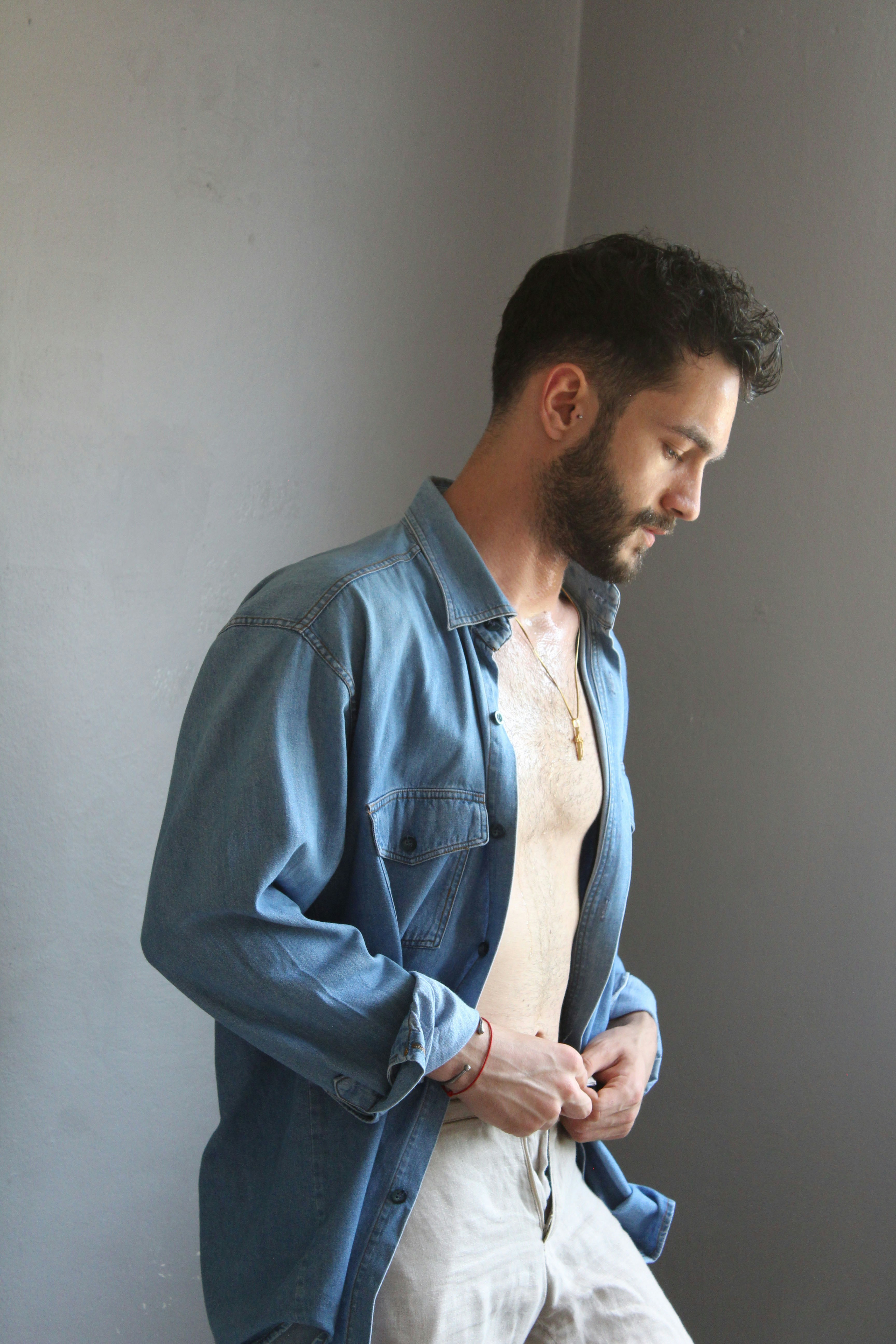 Chemise casual homme coton