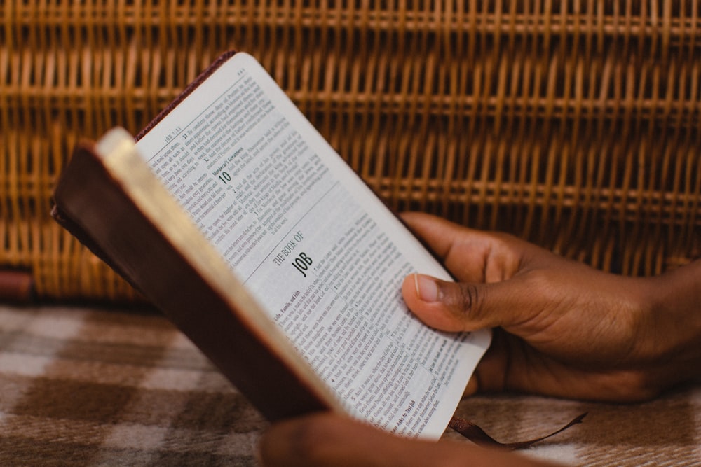 a person holding a book