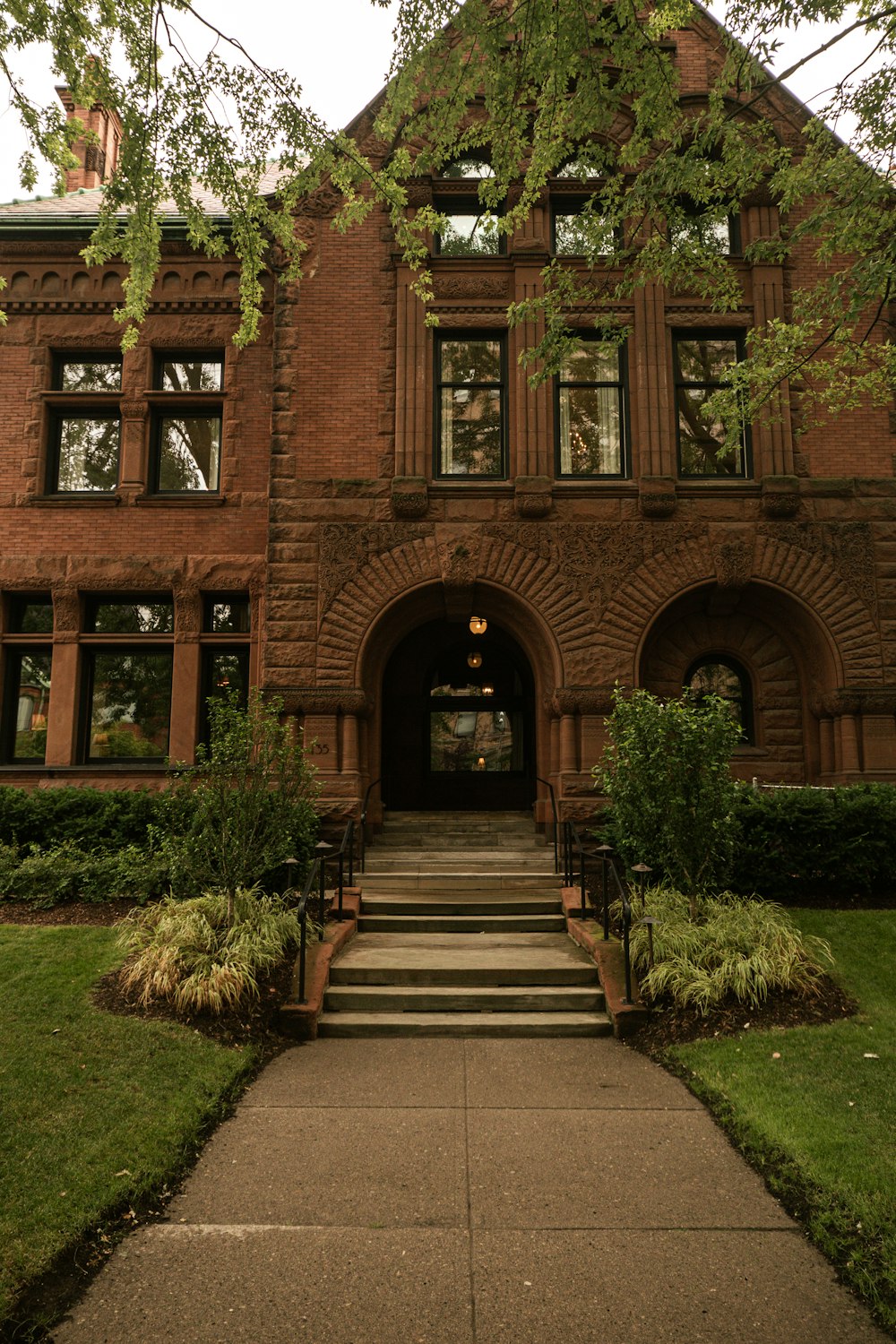 a building with a large entrance