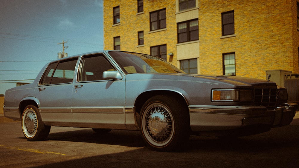 a car parked in front of a building