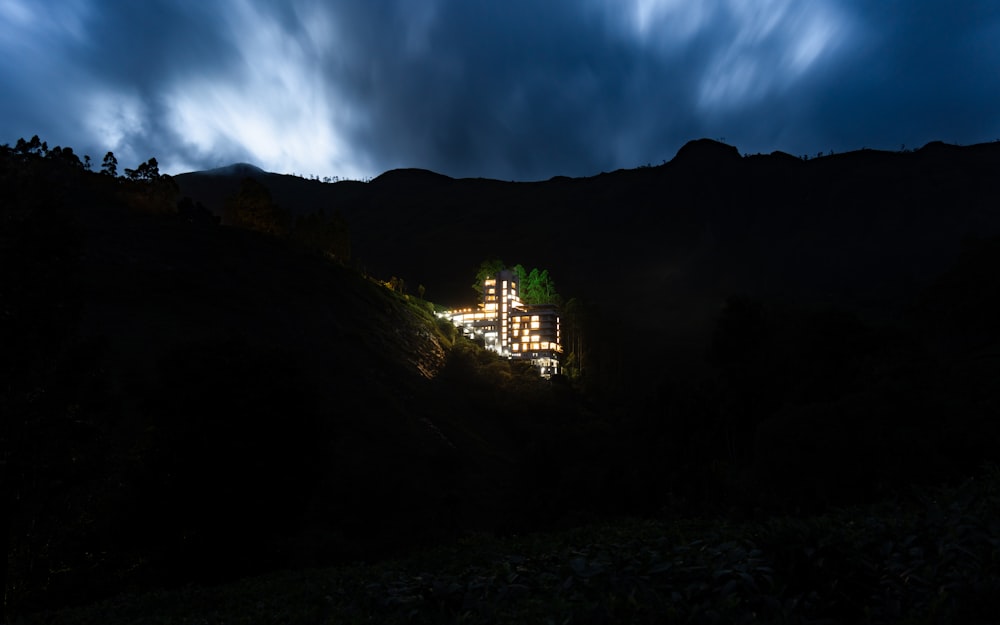 a building on a hill