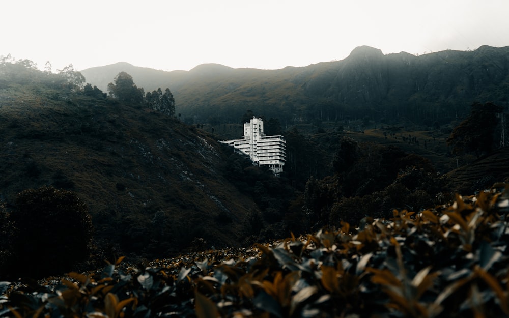 a building on a hill