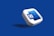 A 3D rendering of an application icon, featuring a stylized letter 'W' on a blue and white background, floating against a solid blue backdrop.