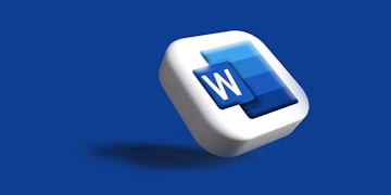 MS Word icon in 3D. My 3D work may be seen in the section titled "3D Render."