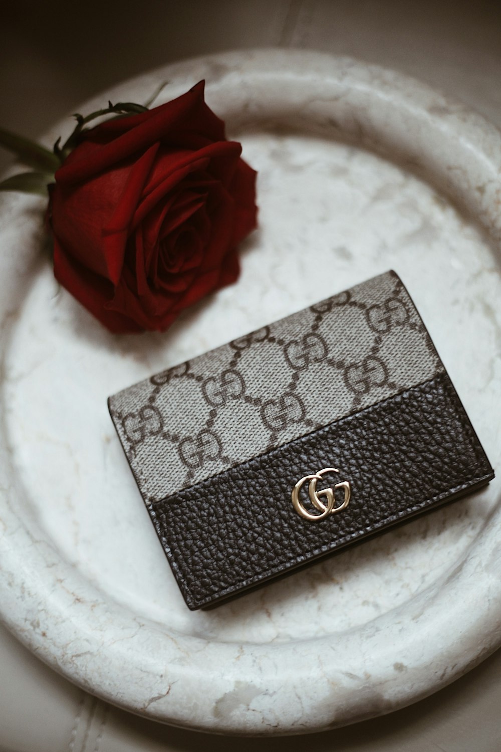a rose in a purse