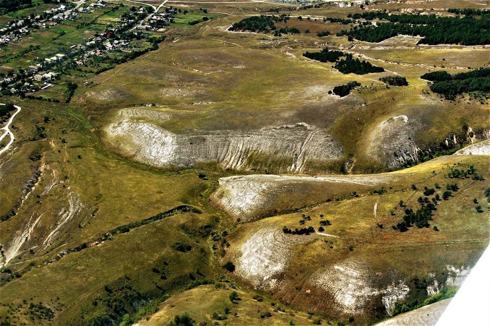 a high angle view of a river