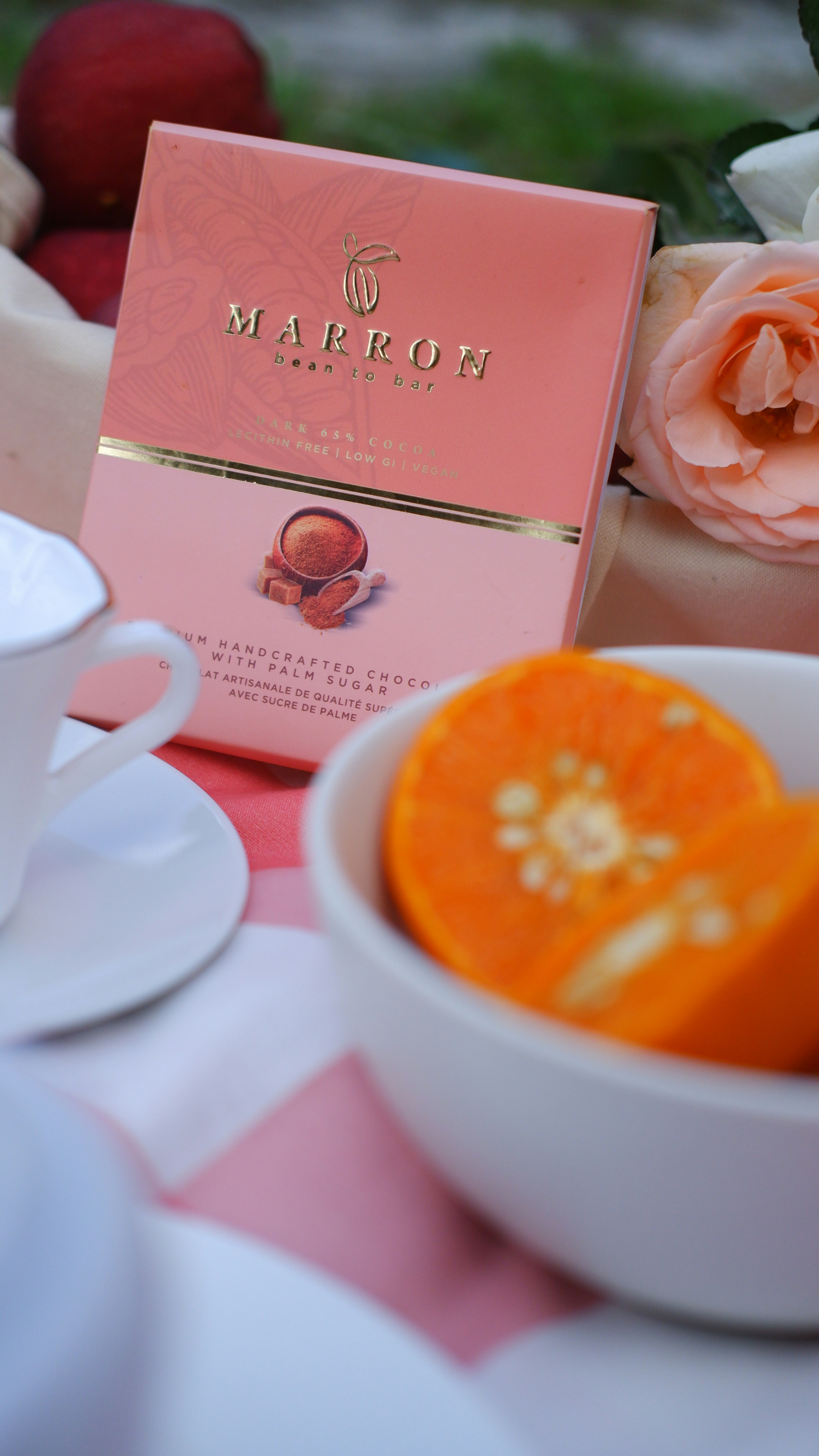a cup of tea with a note