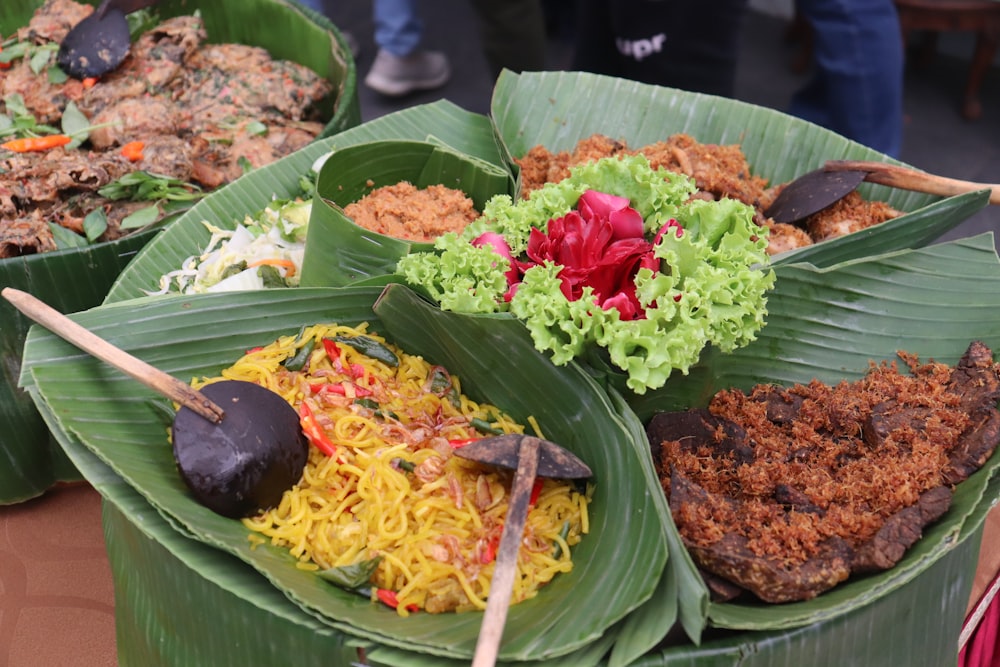 a table full of food