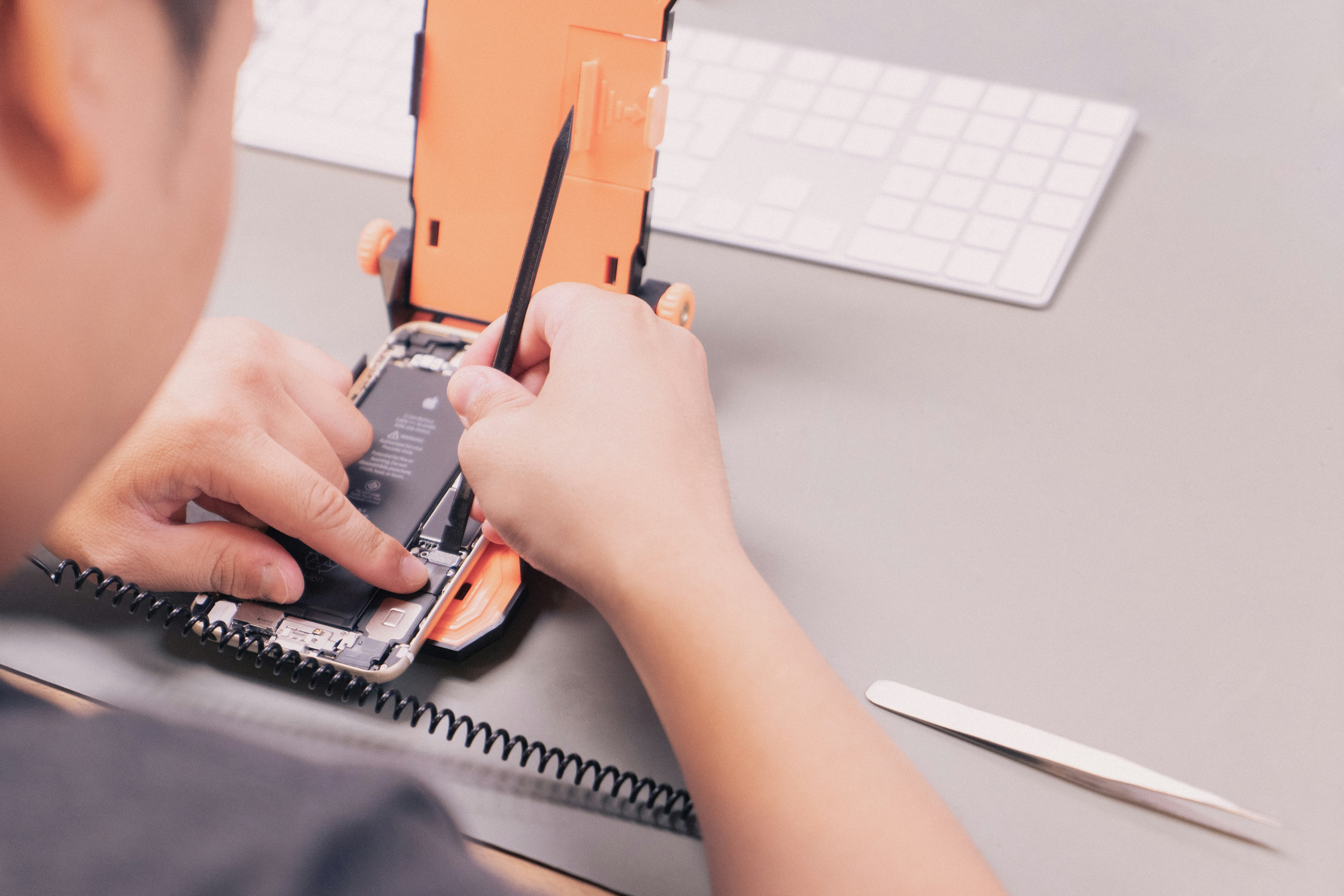 a person using a phone