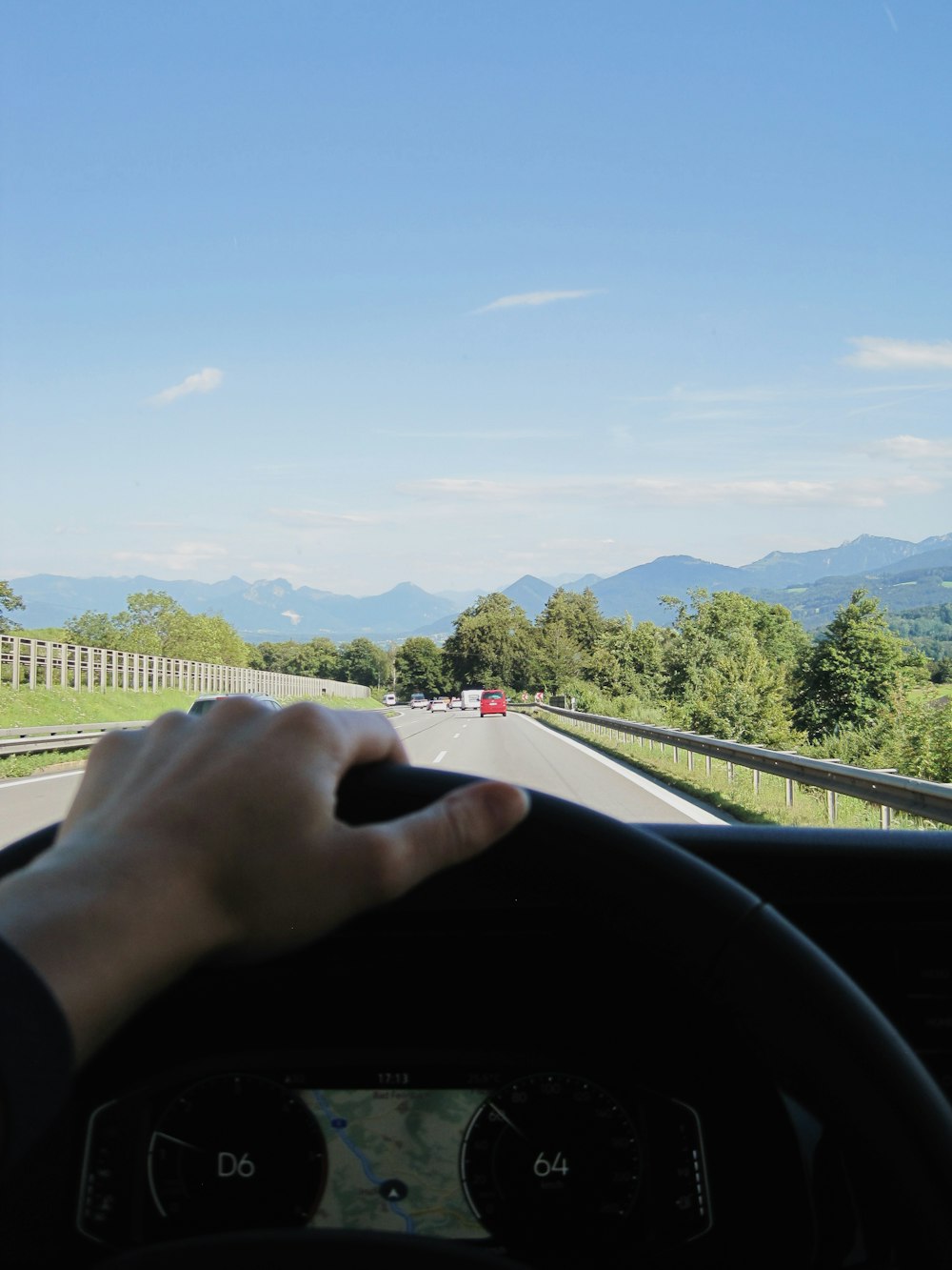 a person driving a car