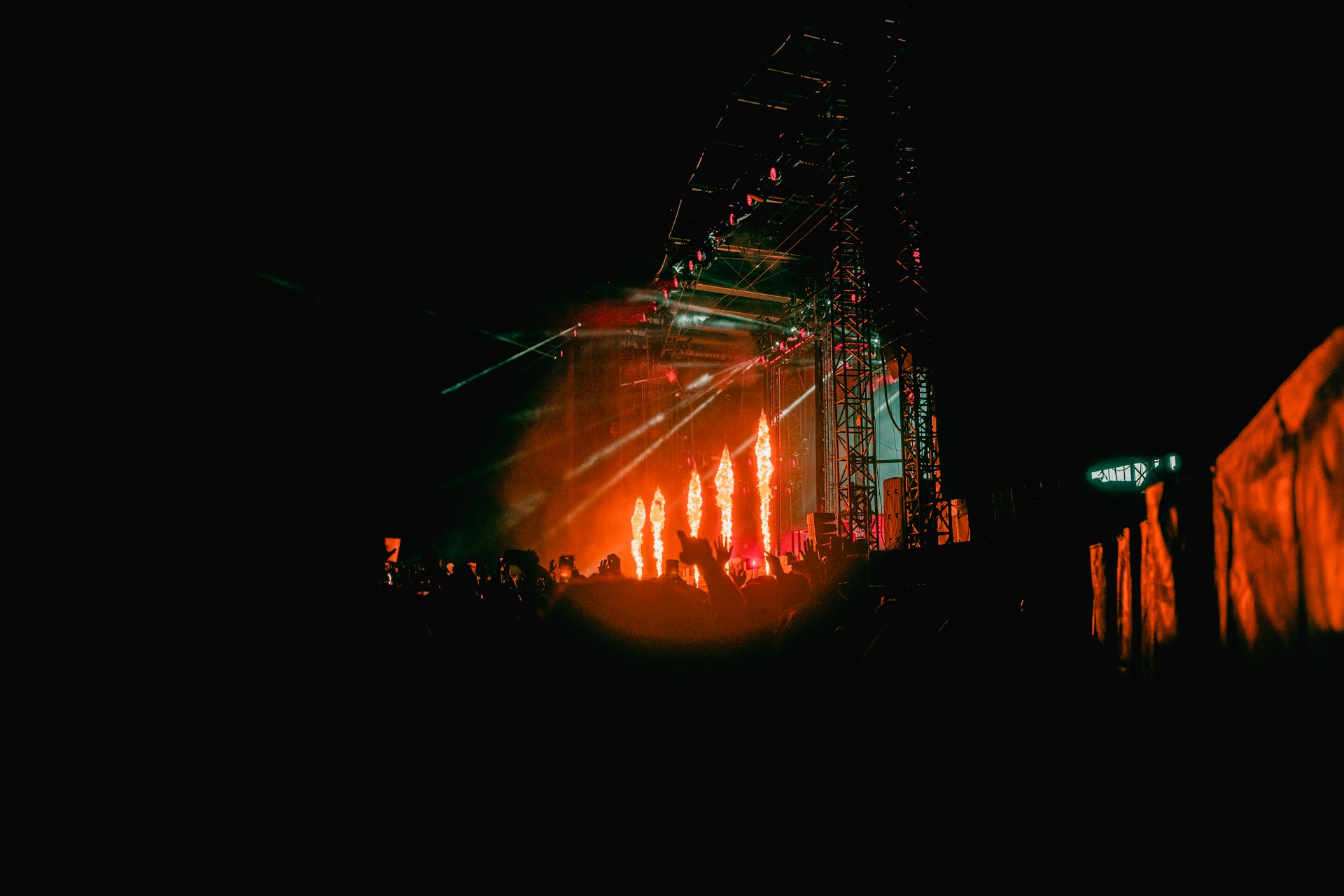 a stage with a crowd of people