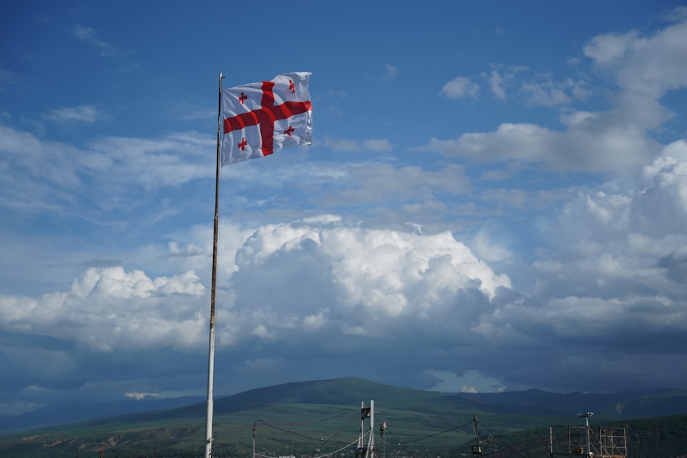 a flag on a pole