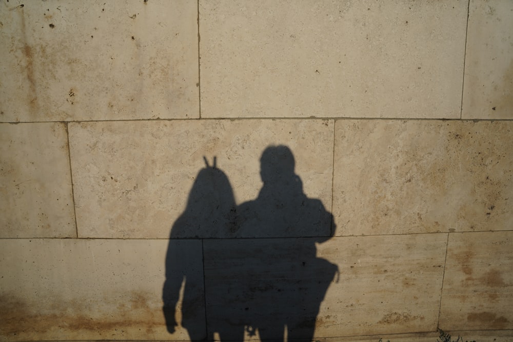 a group of people's shadows on a wall