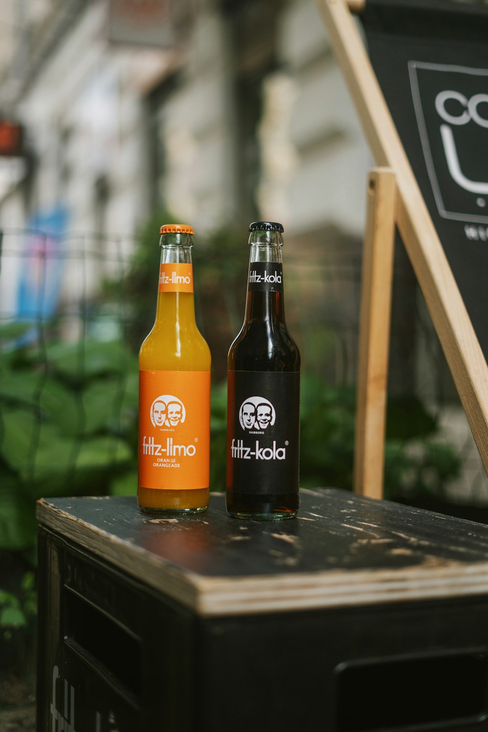 a couple of bottles on a table