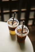 two drinks on a table