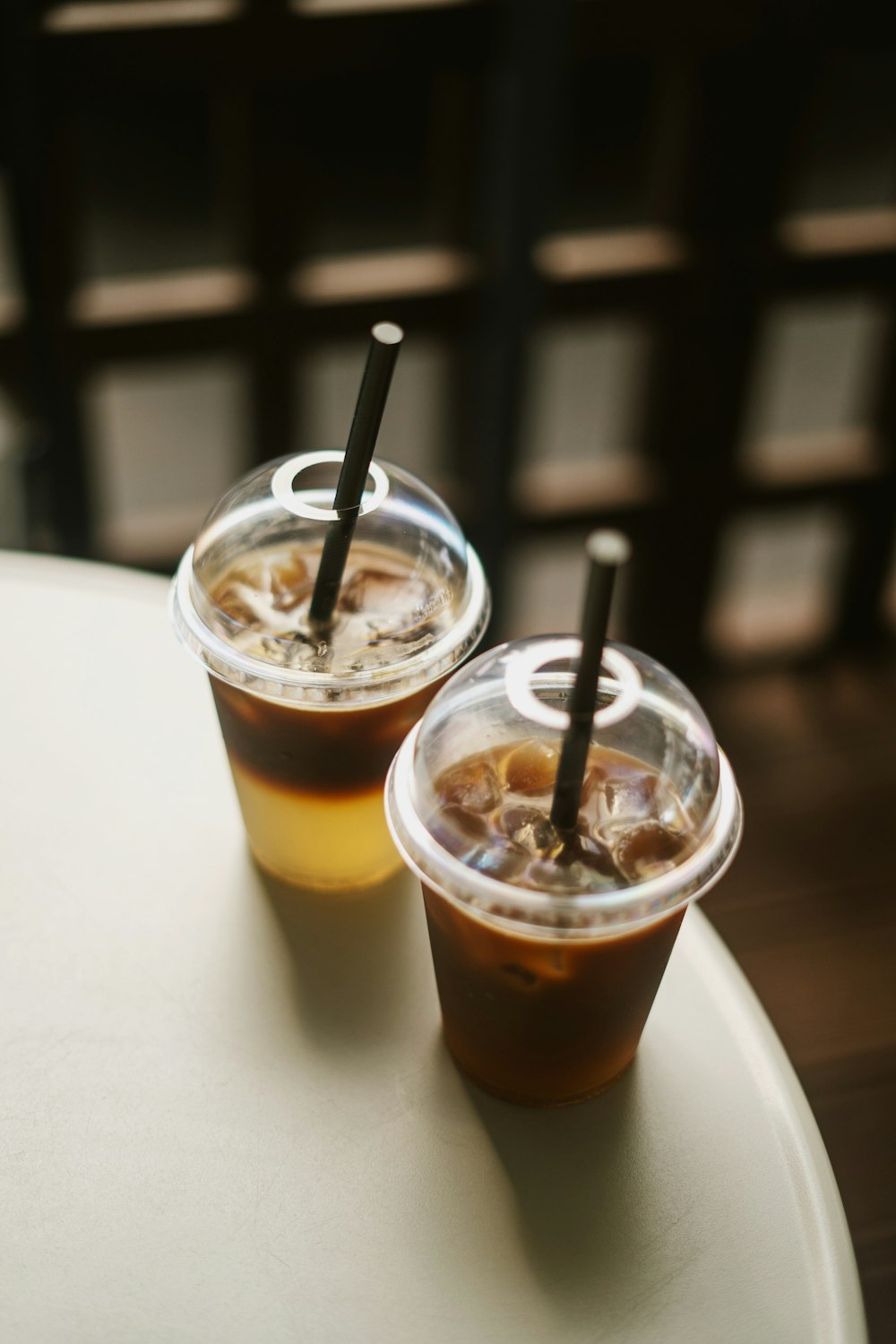 two drinks on a table