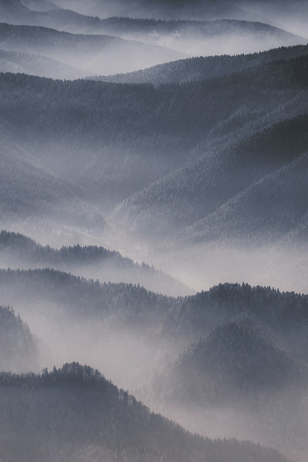 a mountain covered in clouds