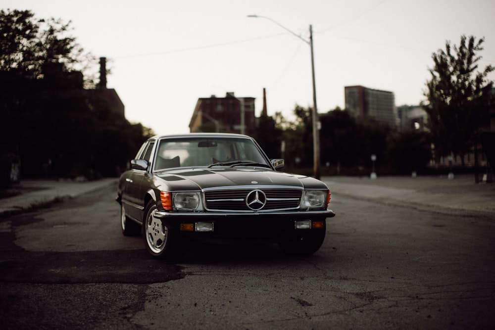 a car parked on a street