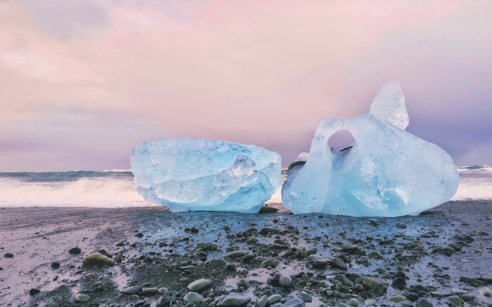 icebergs on a beach