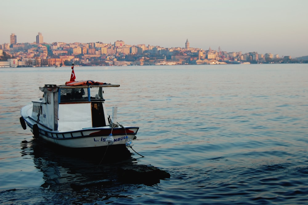 a boat sailing in the water