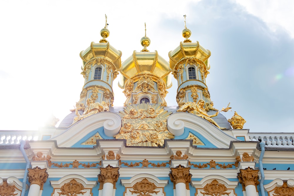 a building with a gold roof