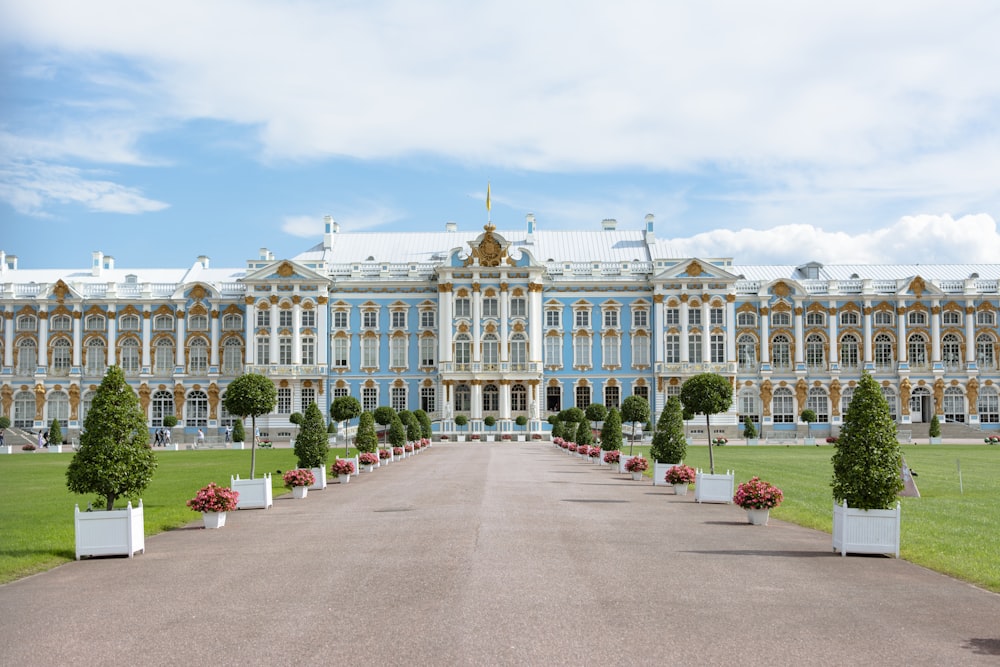 a large building with many windows with Catherine Palace in the background