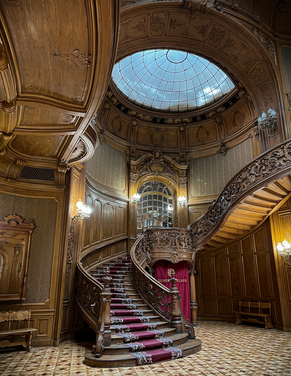 a staircase in a building