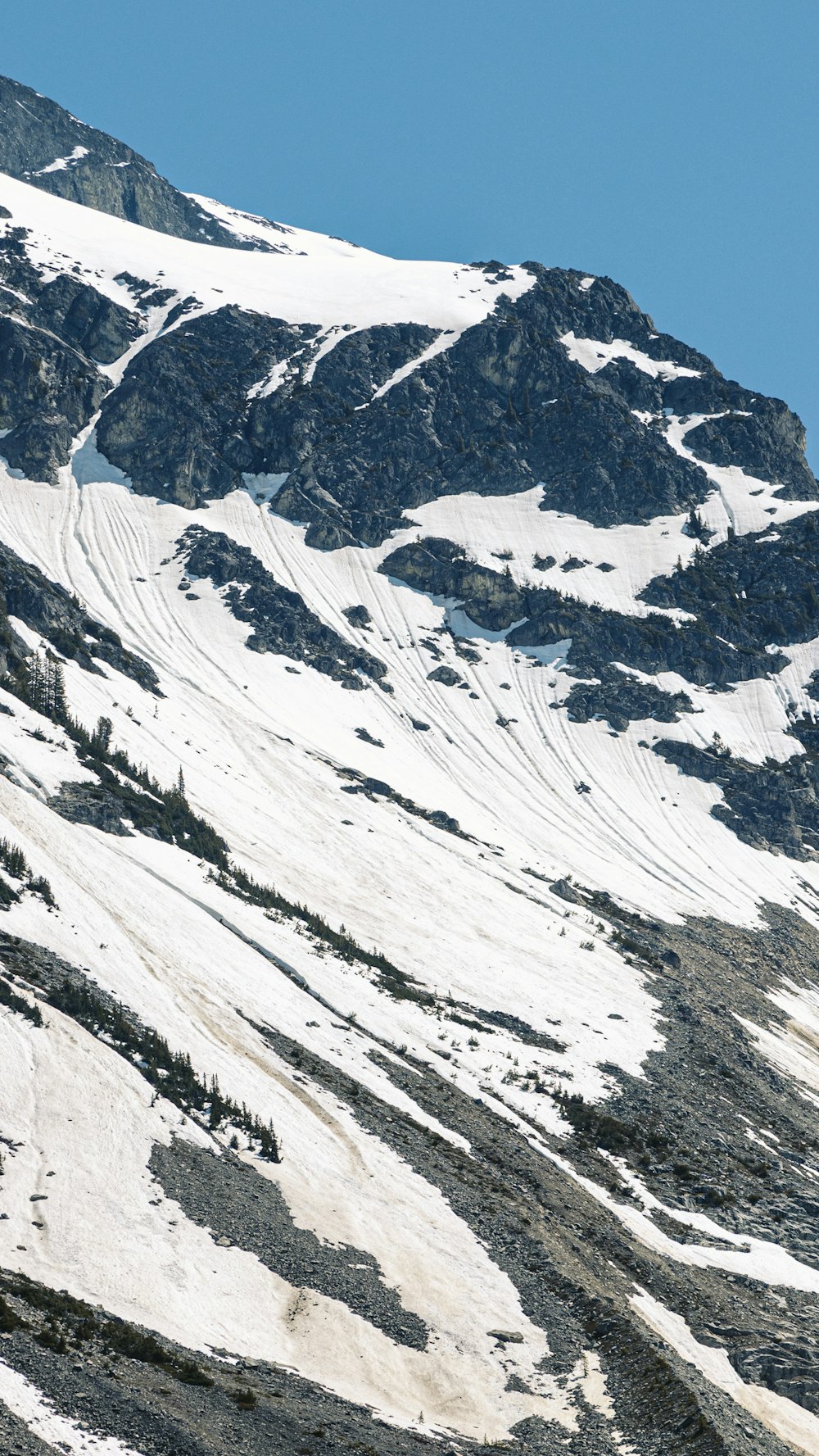 a mountain with snow