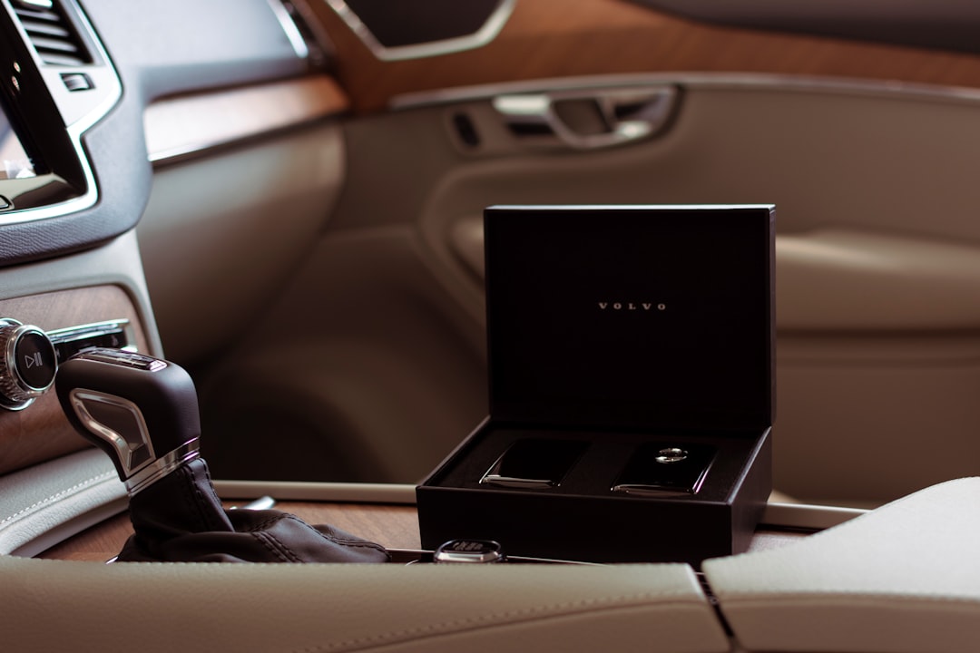 a cell phone in a car,