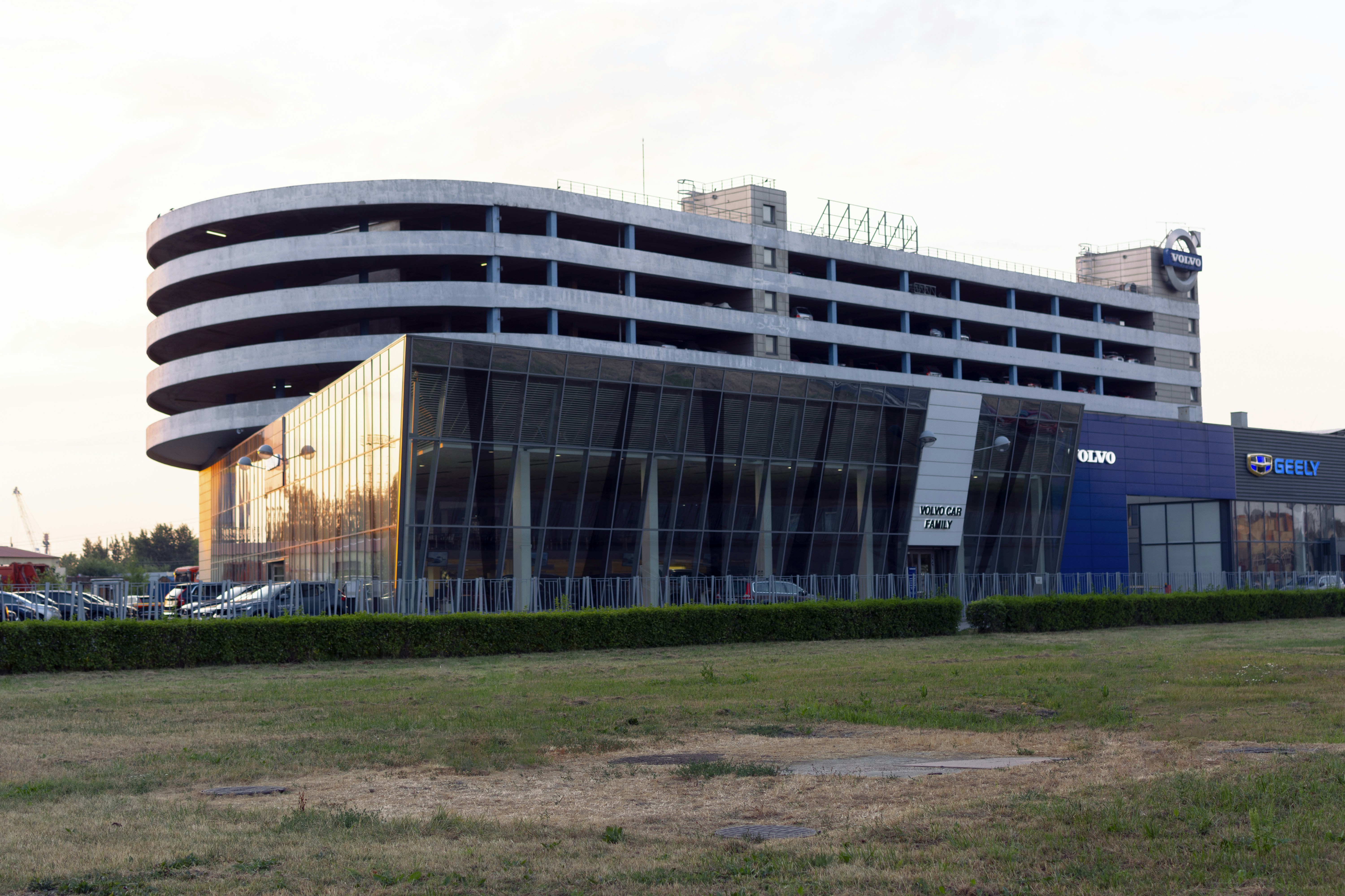 a large building with glass windows