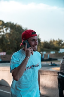 a man talking on a cell phone