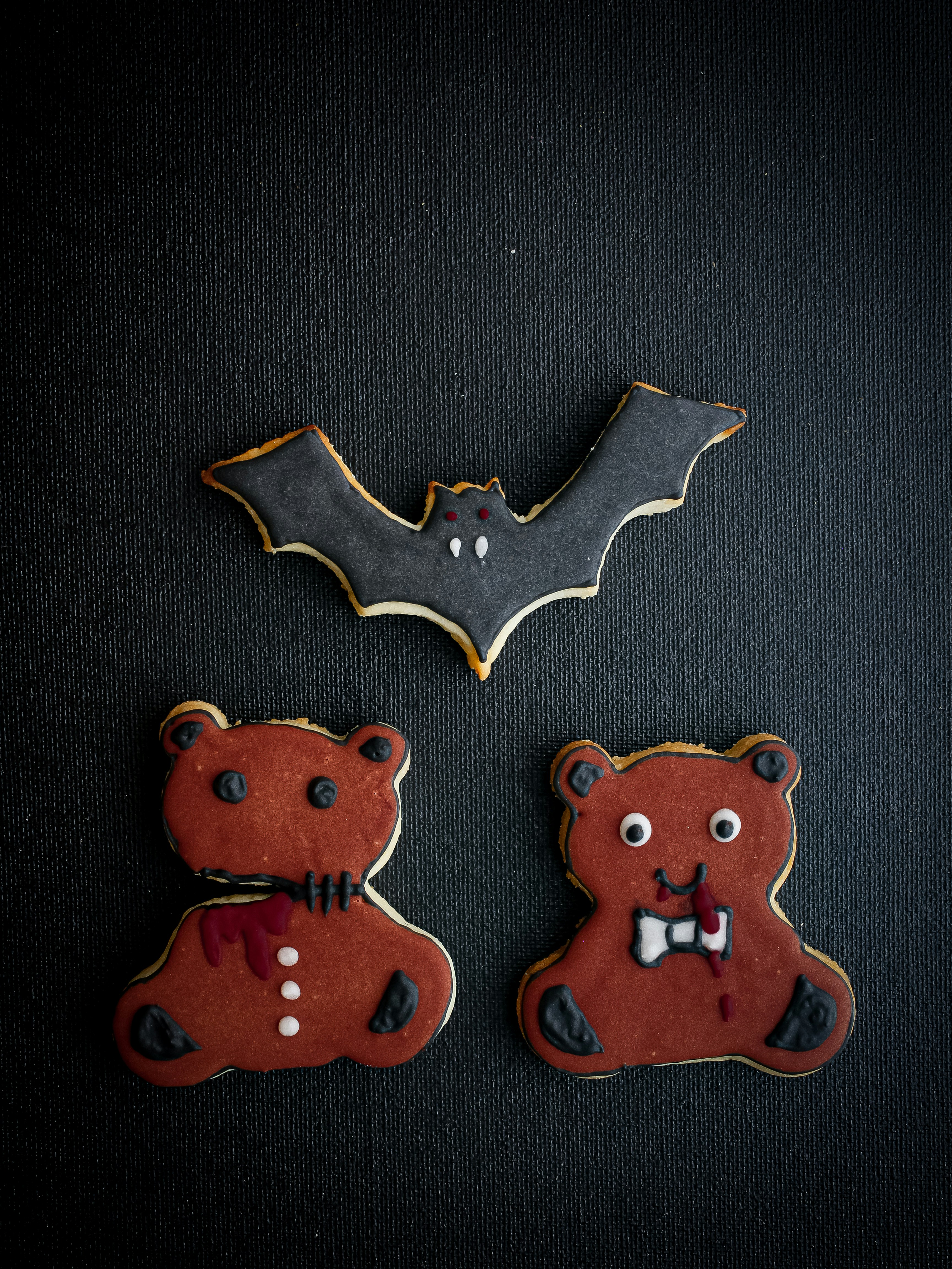 a group of small objects with faces