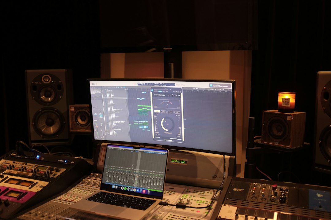 studio monitors pair closeup
