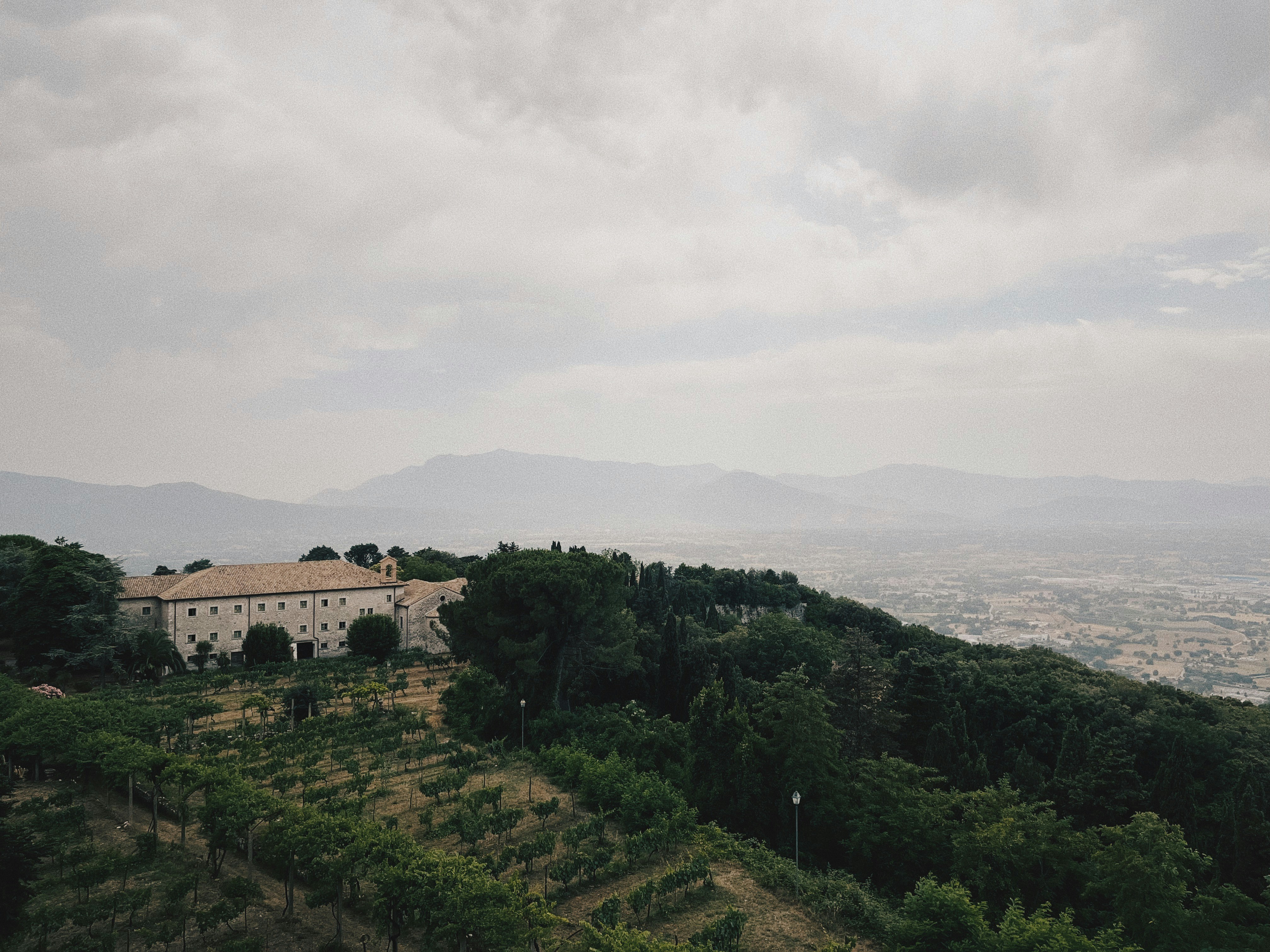 a building on a hill