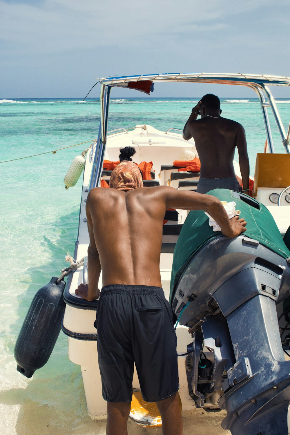 a group of people on a boat